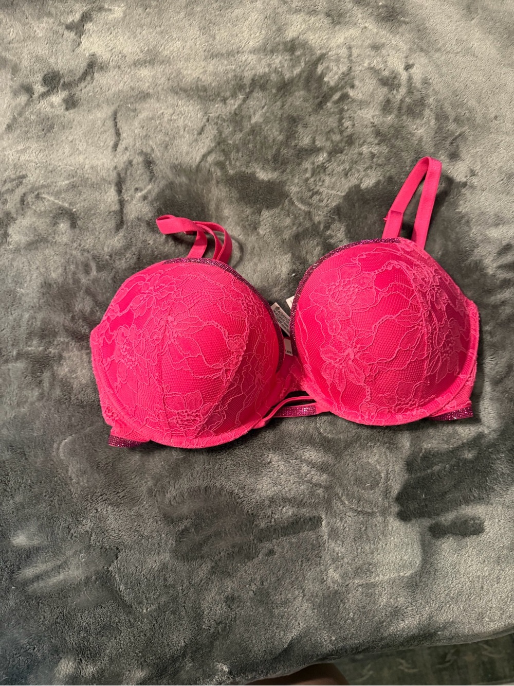 Victoria's Secret Hot Pink Lace Push-Up Bra